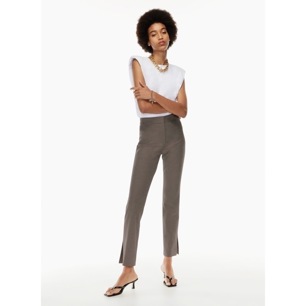 Aritzia BABATON Houndstooth Plaid Check Dress Office Career Pants Tailored 2